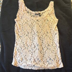 Lace Sleeveless Top - Beige